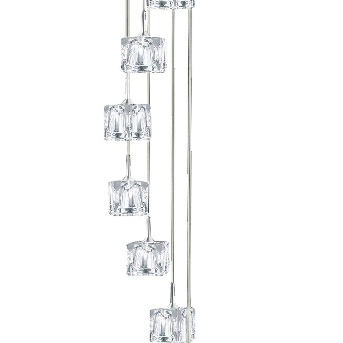 LED-Hängeleuchte Ice Cube 6778-8-Led - Chromfarben, Design, Glas/Metall (20/150cm)