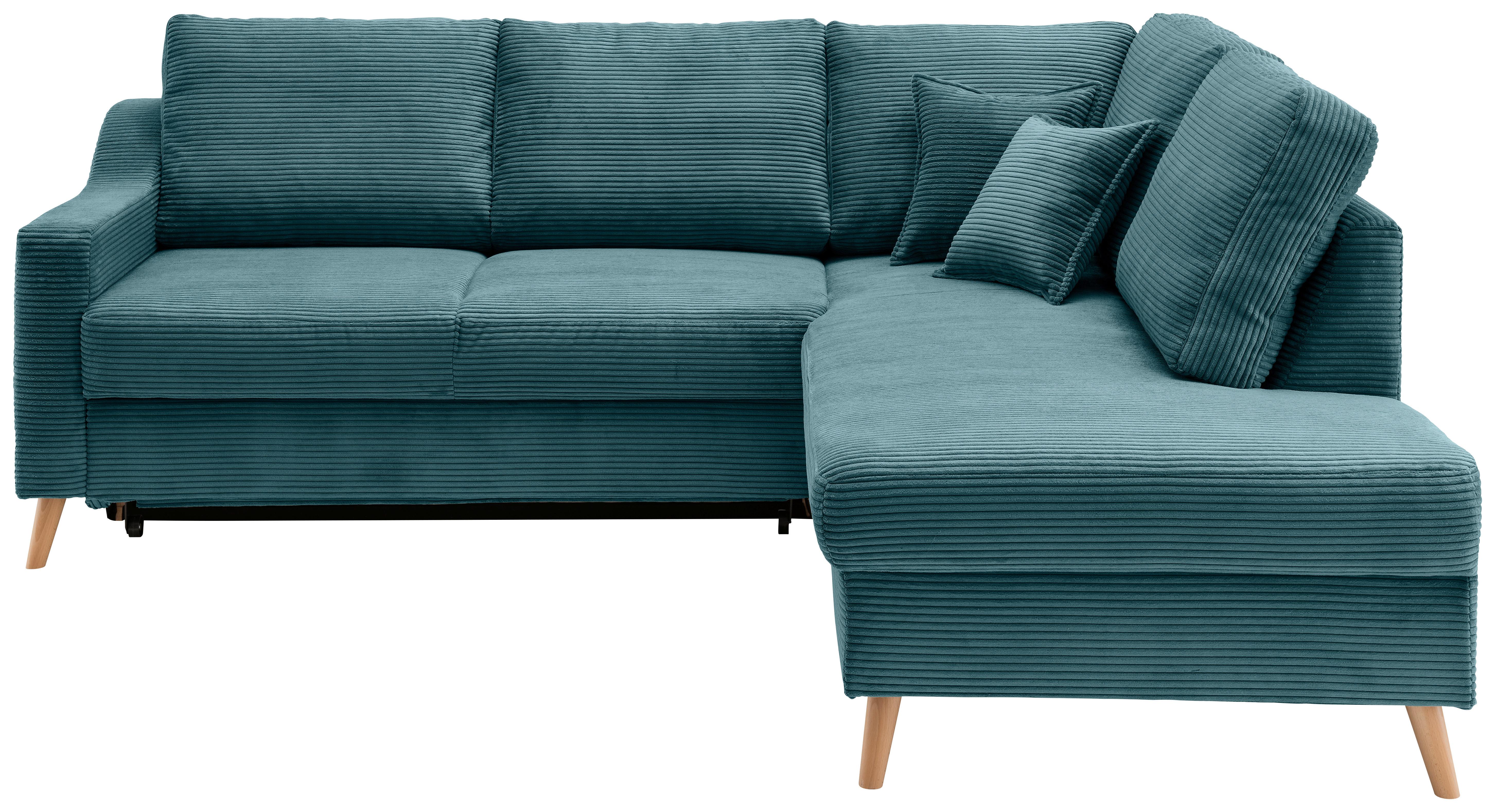 Ecksofa Valentina Petrol S: 230x200 Cm - Petrol/Naturfarben, MODERN, Textil (230/200cm) - Livetastic