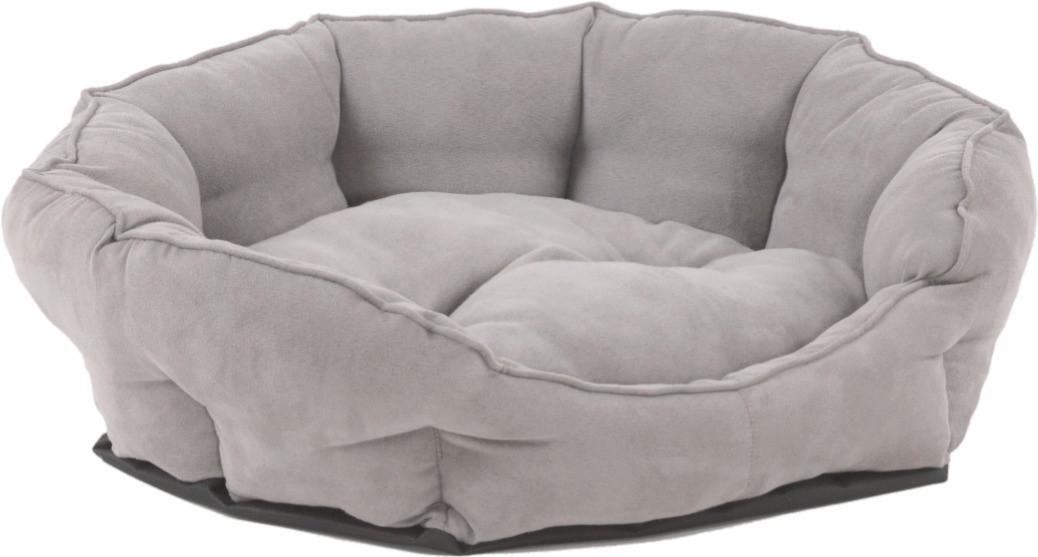Hundekissen George LxBxH: 56x46x19 cm Grau Lederlook - Grau, KONVENTIONELL, Textil (56/46/19cm)