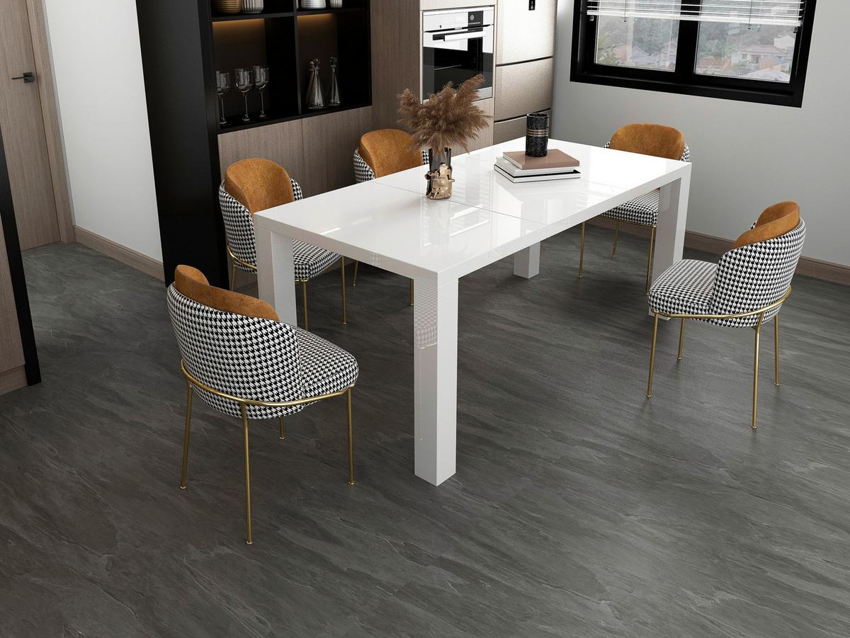 Esstisch Weiß B: 120-240 cm - Weiß Hochglanz, MODERN, Holzwerkstoff (120-240/80/76cm) - Livetastic