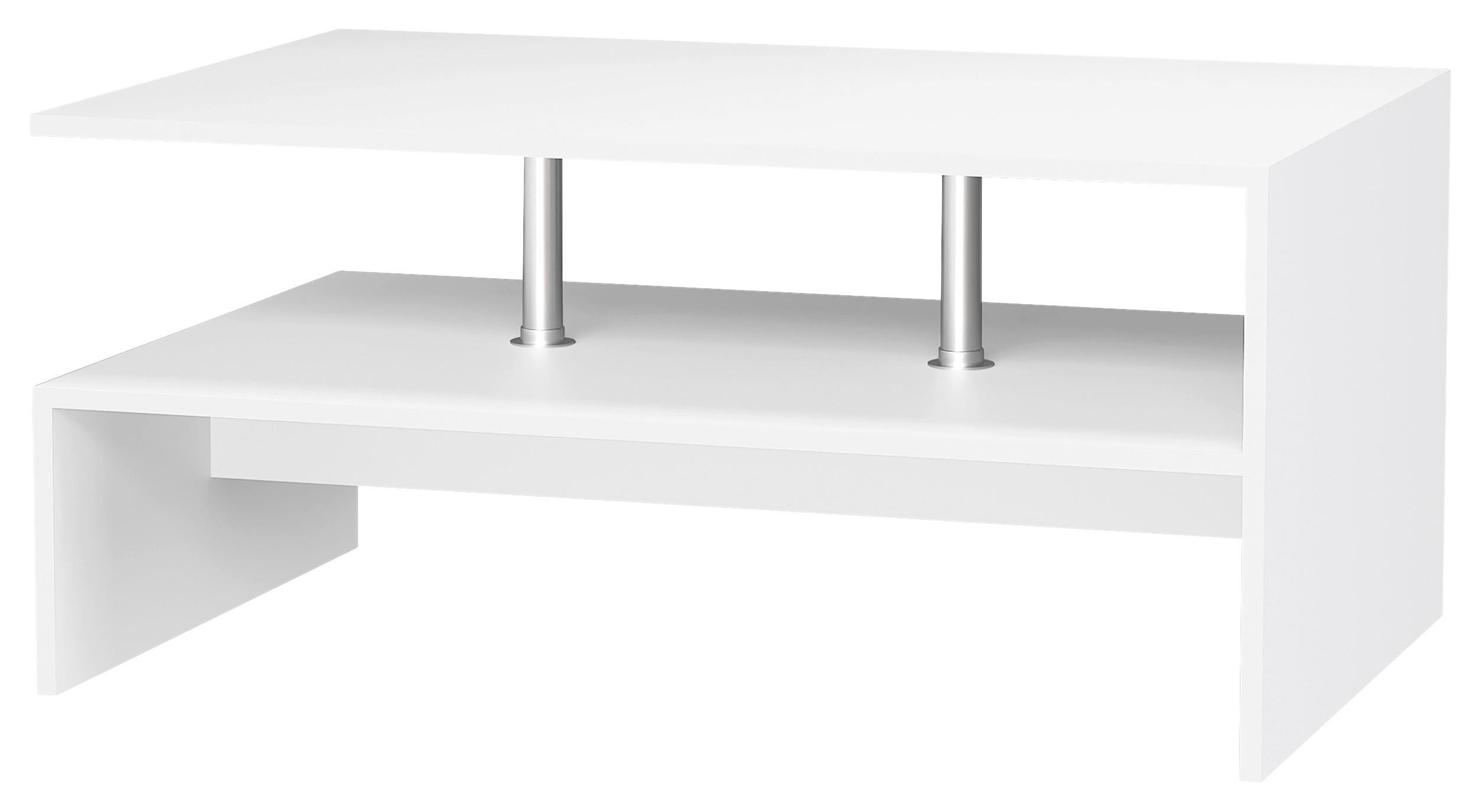 Couchtisch Maliso Weiß L: 90 cm - Weiß, Design, Holzwerkstoff (90/60/42cm) - MID.YOU