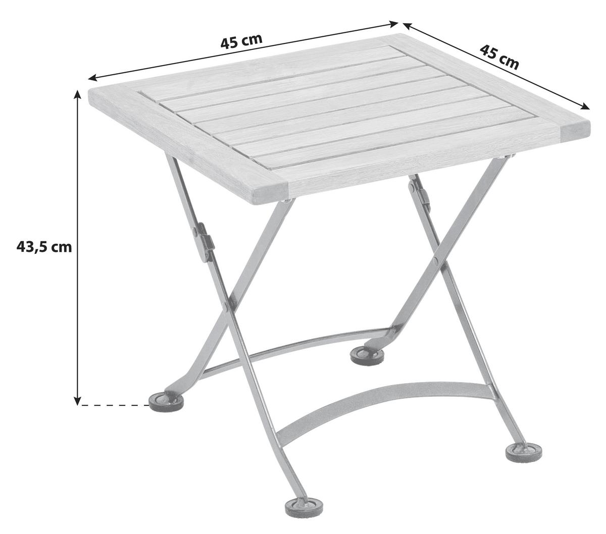 Gartenhocker Schlossgarten Echtholz/metall Natur Klappbar - Schwarz/Naturfarben, ROMANTIK / LANDHAUS, Holz/Metall (45/43,5/45cm) - Gardenson