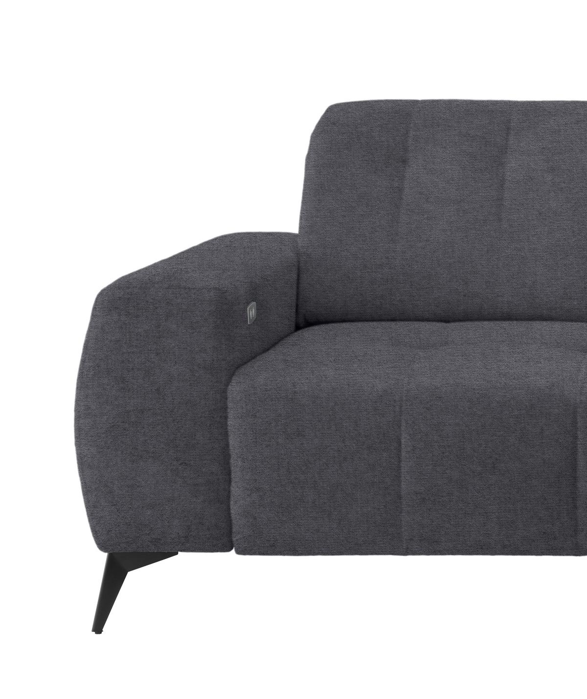Ecksofa Mit Usb Anschluss Sano, Anthrazit, S: 258x180 Cm - Anthrazit/Schwarz, MODERN, Textil (258/180cm) - Livetastic