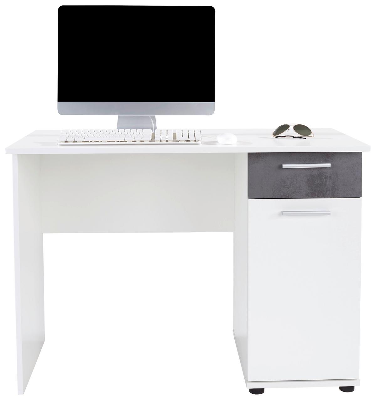 PSACÍ STŮL STAR - bílá/barvy stříbra, Konvenční, kompozitní dřevo/plast (109/60/77cm)