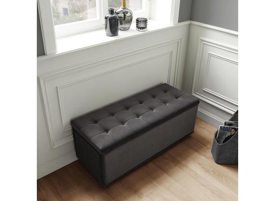 Lavica Finja - tmavosivá, Moderný, drevo/textil (102/41/42cm) - Modern Living Lavica Finja - tmavosivá, Moderný, drevo/textil (102/41/42cm) - Modern Living