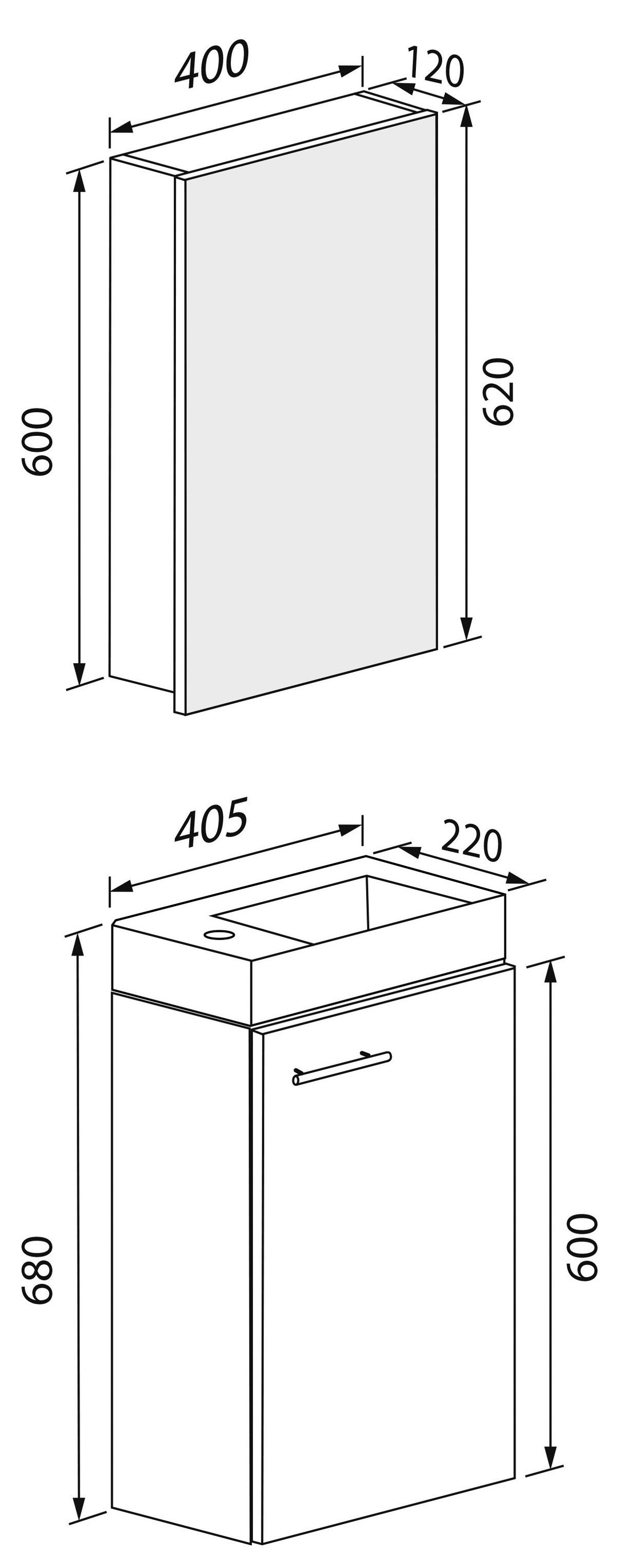 Gästebad Slito 3-teilig Honigeiche B: 41 Cm - Honigeiche/Weiß, MODERN, Keramik/Holzwerkstoff (41cm) - MID.YOU