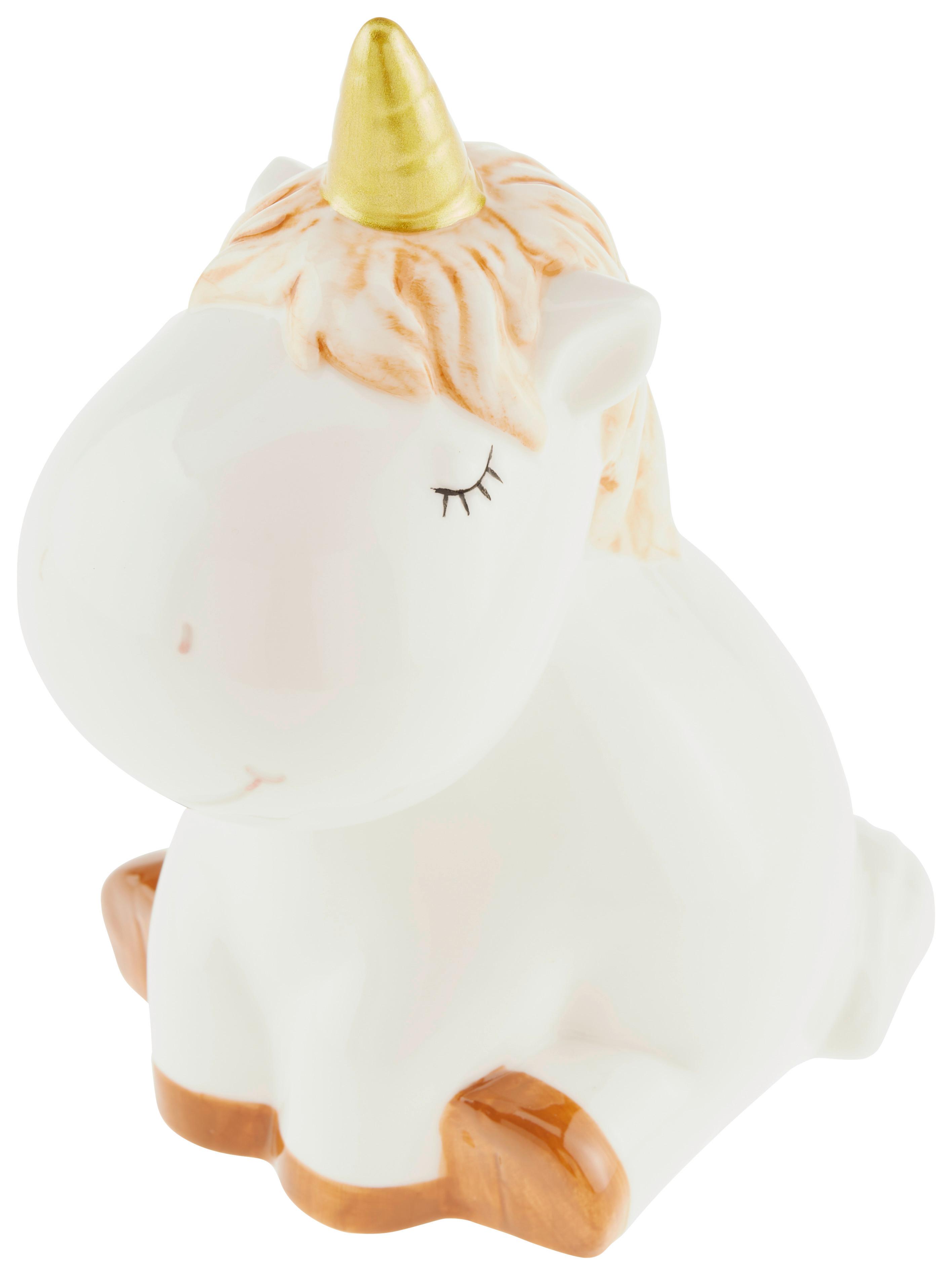 Dekoeinhorn Friederike - Braun/Weiß, MODERN, Keramik (13,6/10/17,5cm) - Luca Bessoni