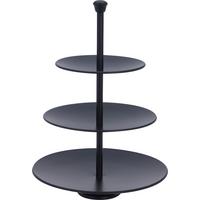 Etagere rund Edelstahl H: 36,5 cm Schwarz - Schwarz, Basics, Metall (36,5cm)