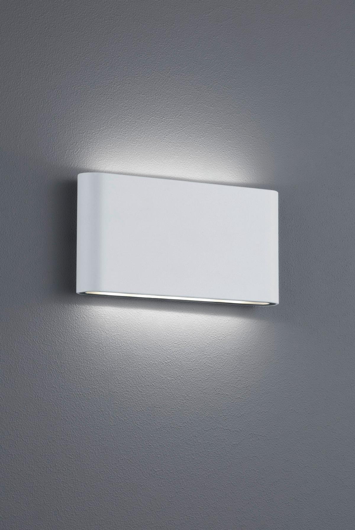 Außenwandleuchte 9 Watt Aluminium, Wandmontage - Weiß, Design, Metall (9/17,5/3,0cm) - Trio Leuchten