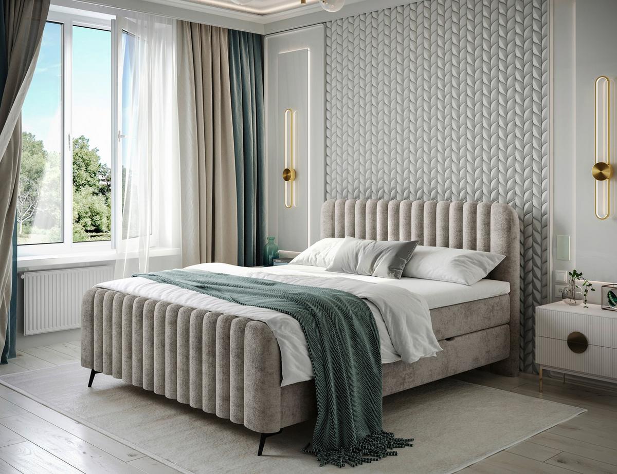 Boxbett Mit Topper & Bettkasten 180x200 Liam - Schwarz/Braun, MODERN, Holz/Holzwerkstoff (180/200cm) - MID.YOU