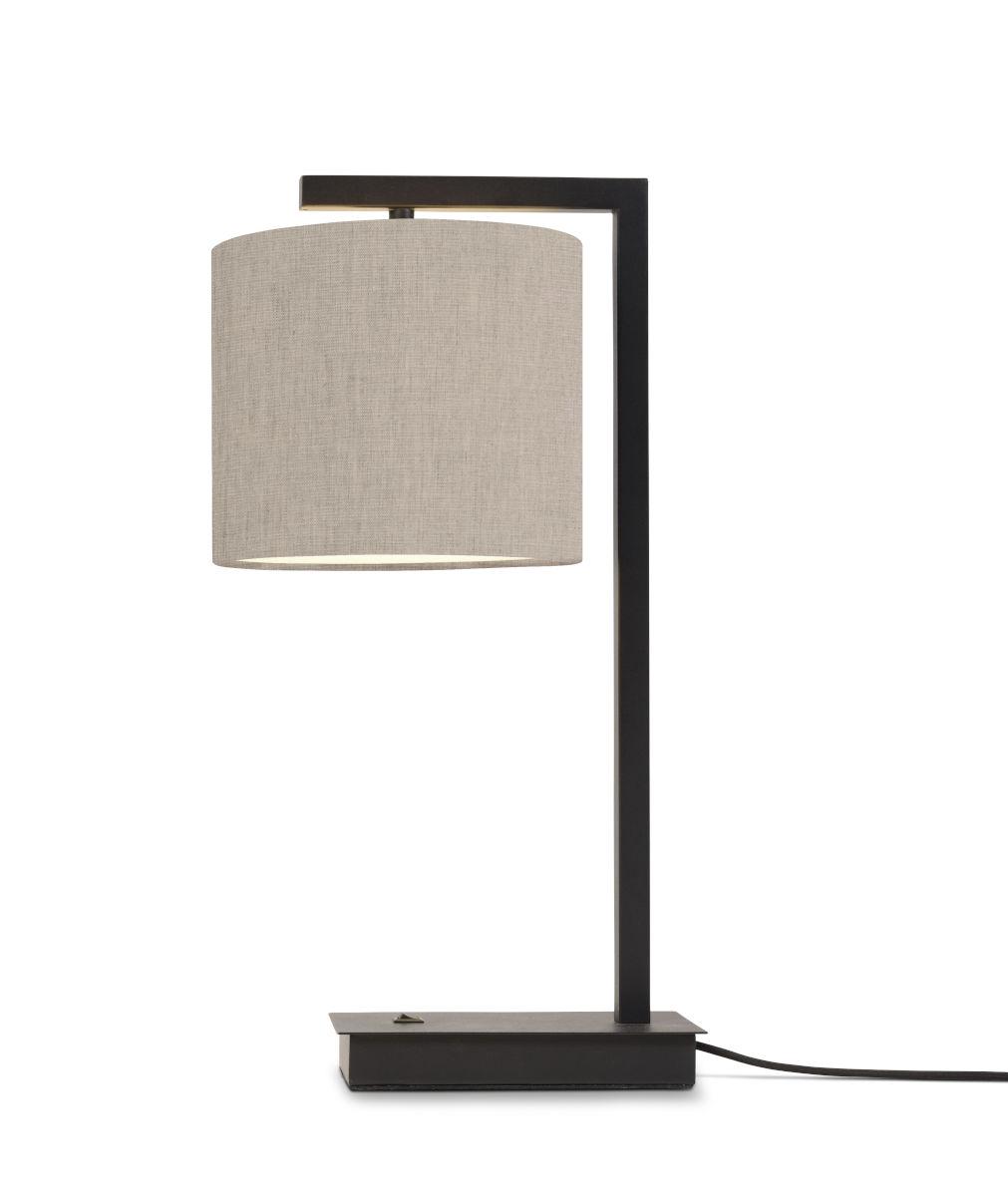 Tischlampe Boston Beige mit Schalter - Beige/Schwarz, Basics, Textil/Metall (17/44cm) - It's about Romi