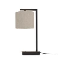 Tischlampe Boston Beige mit Schalter - Beige/Schwarz, Basics, Textil/Metall (17/44cm) - It's about Romi