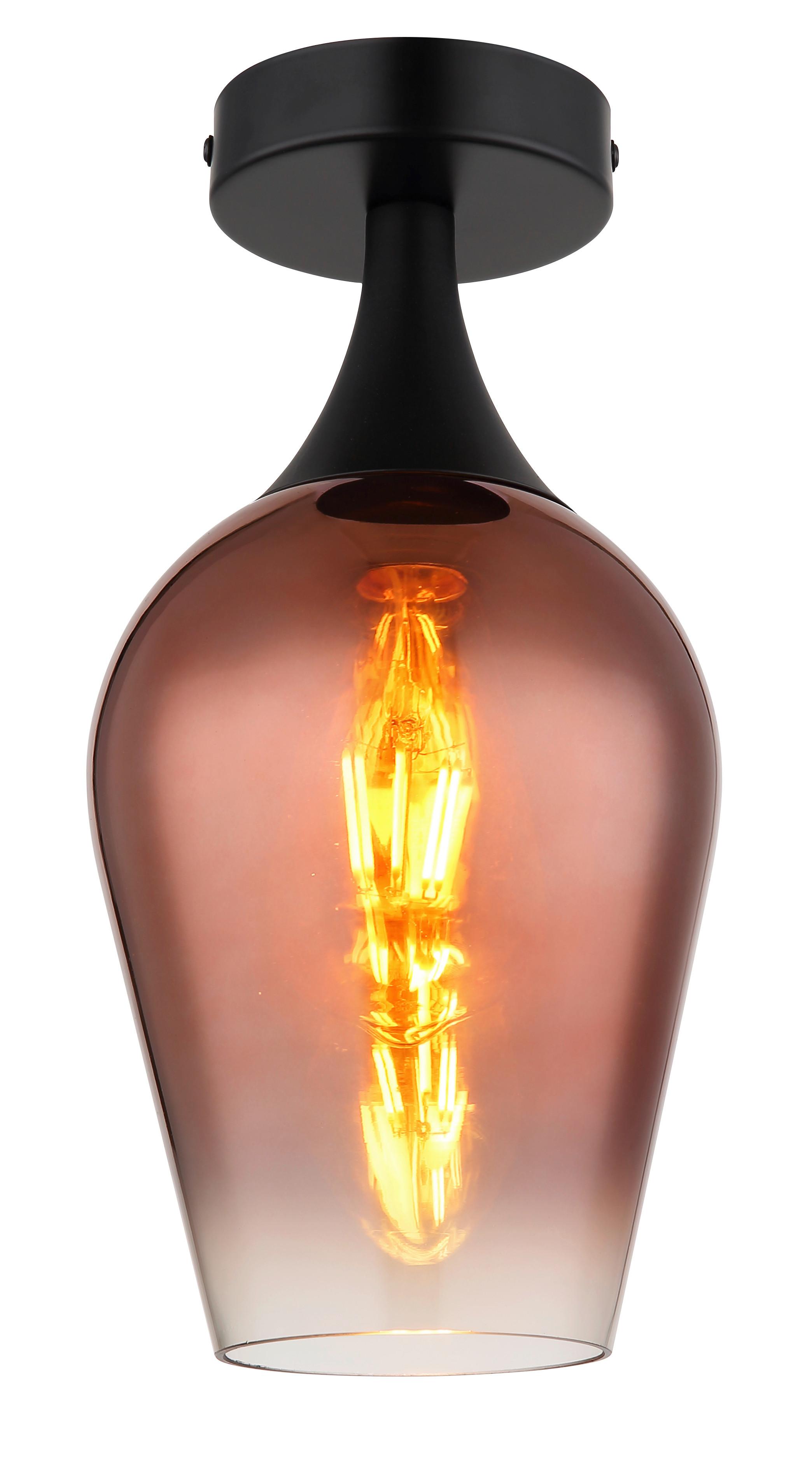 Deckenleuchte 15552d1 - Klar/Schwarz, Trend, Glas/Metall (15/30cm) - Globo