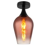 Deckenleuchte 15552d1 - Klar/Schwarz, Trend, Glas/Metall (15/30cm) - Globo