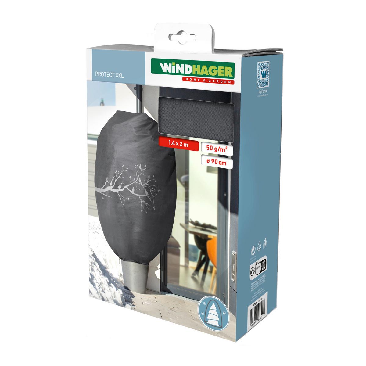 Winterdekohaube Xxl, 140x200x 50 Cm, Witterungsbeständig - Schwarz, Basics, Kunststoff (140/200/50cm) - Windhager