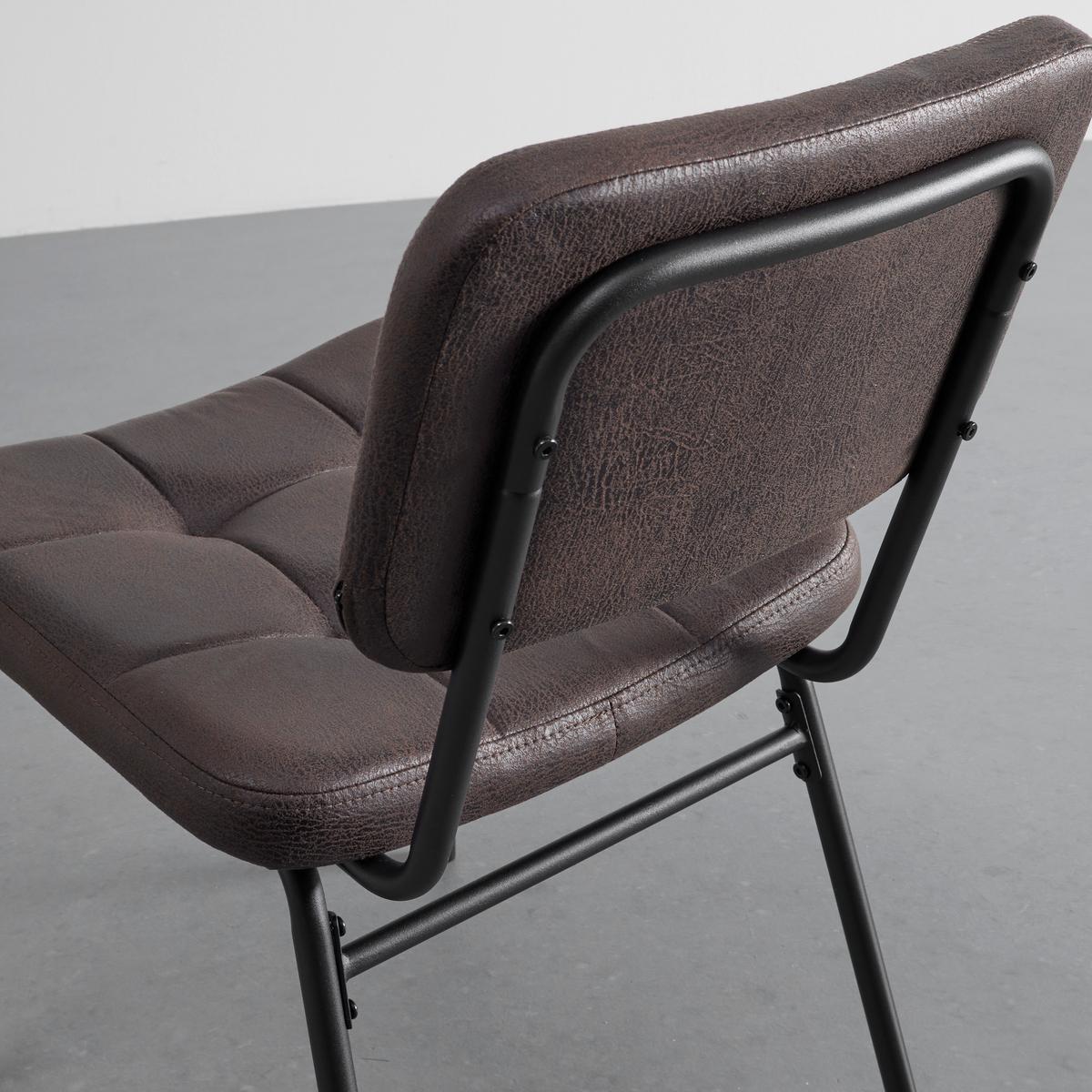Sada židlí VALENTIN - černá/šedohnědá, Moderní, kov/dřevo (44/80/59cm) - Bessagi Home