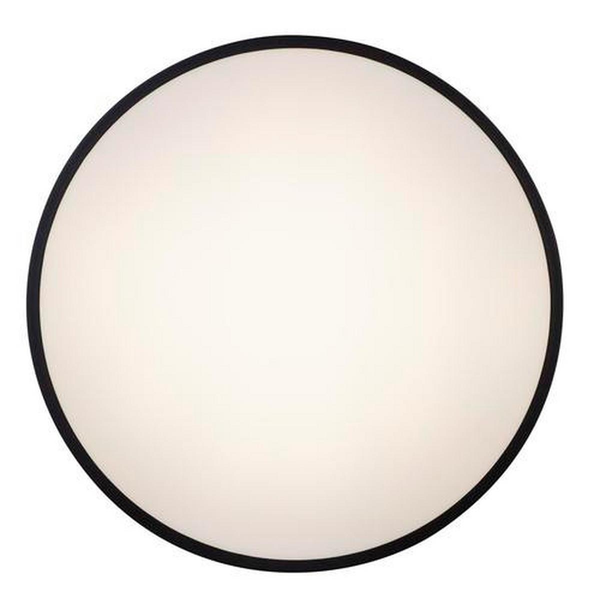 LED-Deckenleuchte Wiss Ø 60 cm mit Fernbedienung - Schwarz/Weiß, Basics, Kunststoff/Metall (60/10,5cm) - Globo