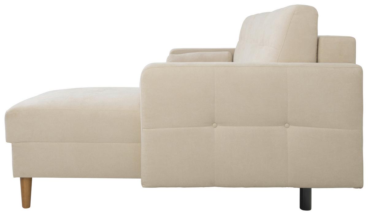 Ecksofa Noret, Weiß S: 223x157 Cm - Buchefarben/Weiß, Design, Textil (223/157cm) - MID.YOU