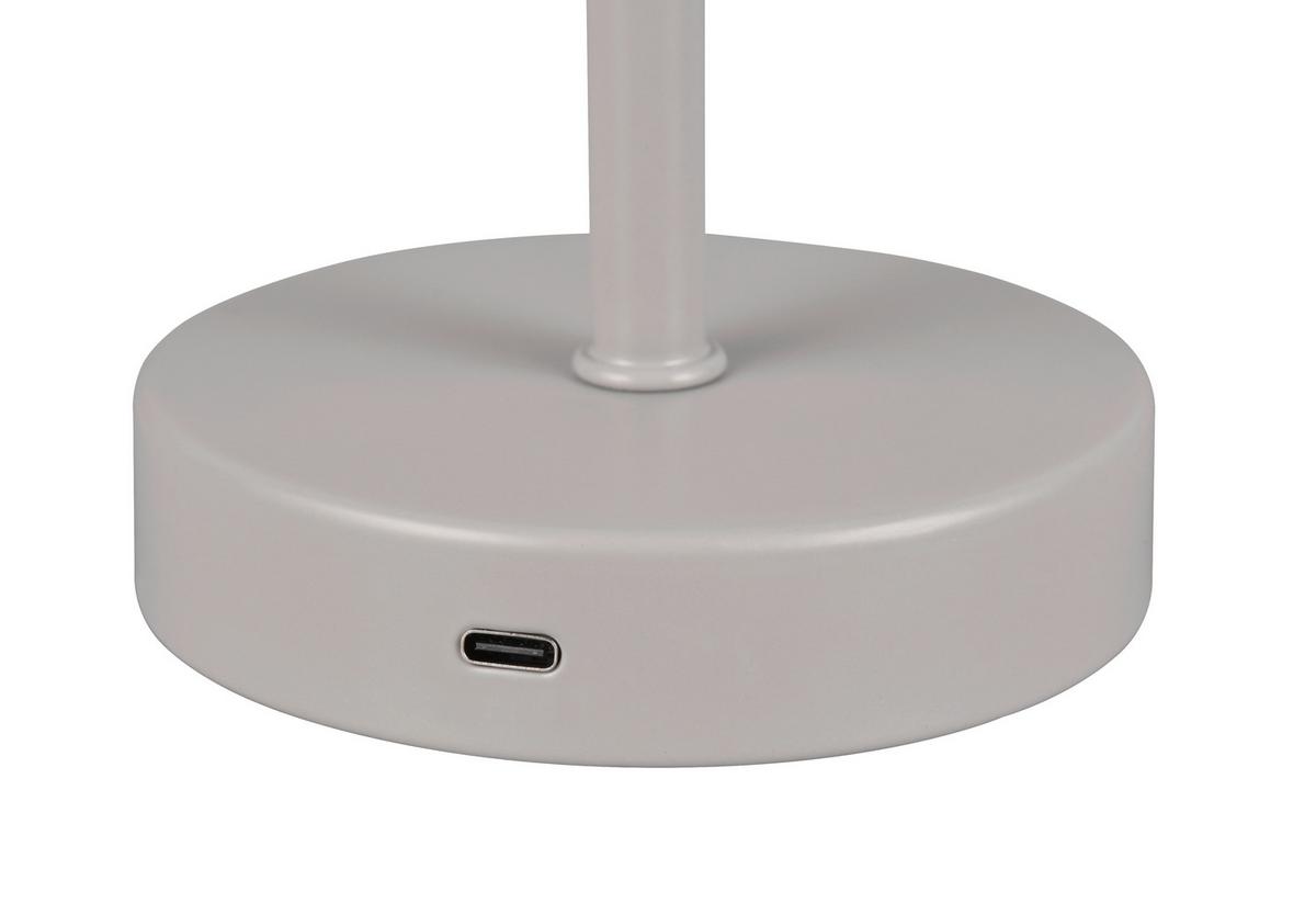 Akku-Tischleuchte R59151177 Jeff - Grau, Basics, Metall (12,6/30cm)