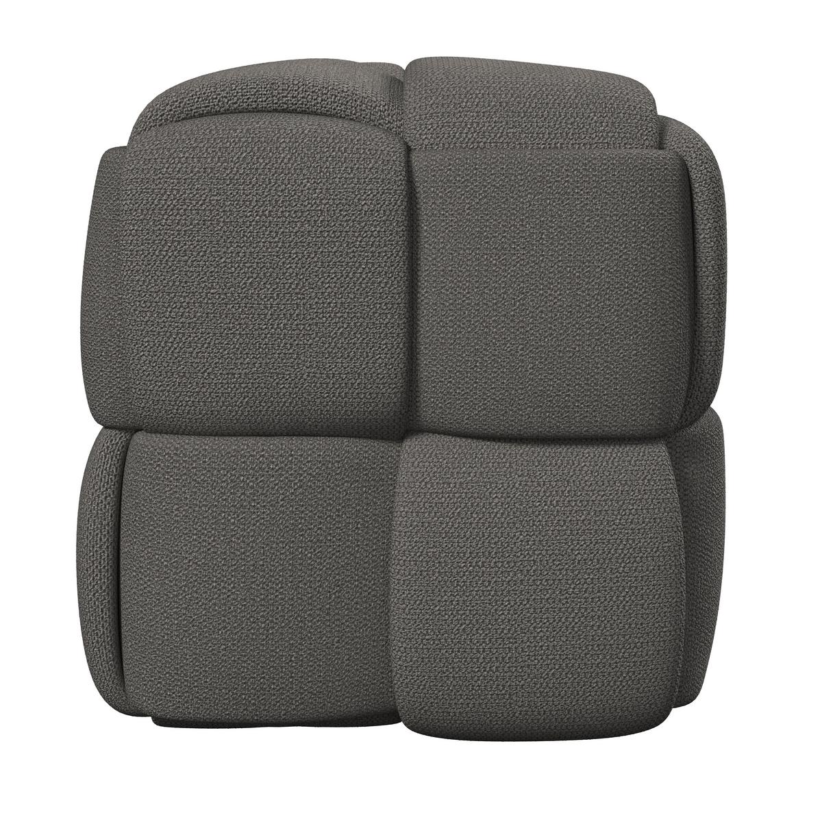 Taburet ELLA béžová bouclé - čierna/krémová, Modern, drevo/textil (45/45/45cm) - Bessagi Home