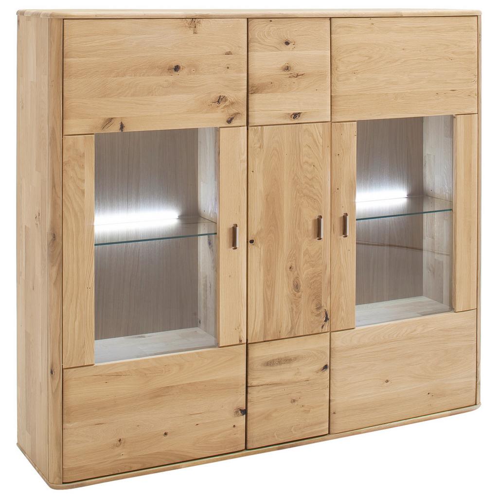 Highboard Massiv B: 156 cm Ravello Eichefarben