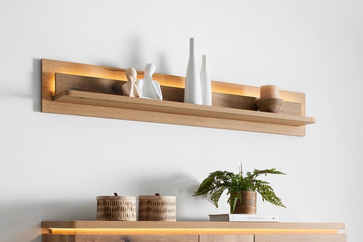 NÁSTĚNNÁ POLICE ALAMEDA -EXKLUSIV- - barvy dubu, Moderní, kompozitní dřevo (150/24/18cm) - Mömax