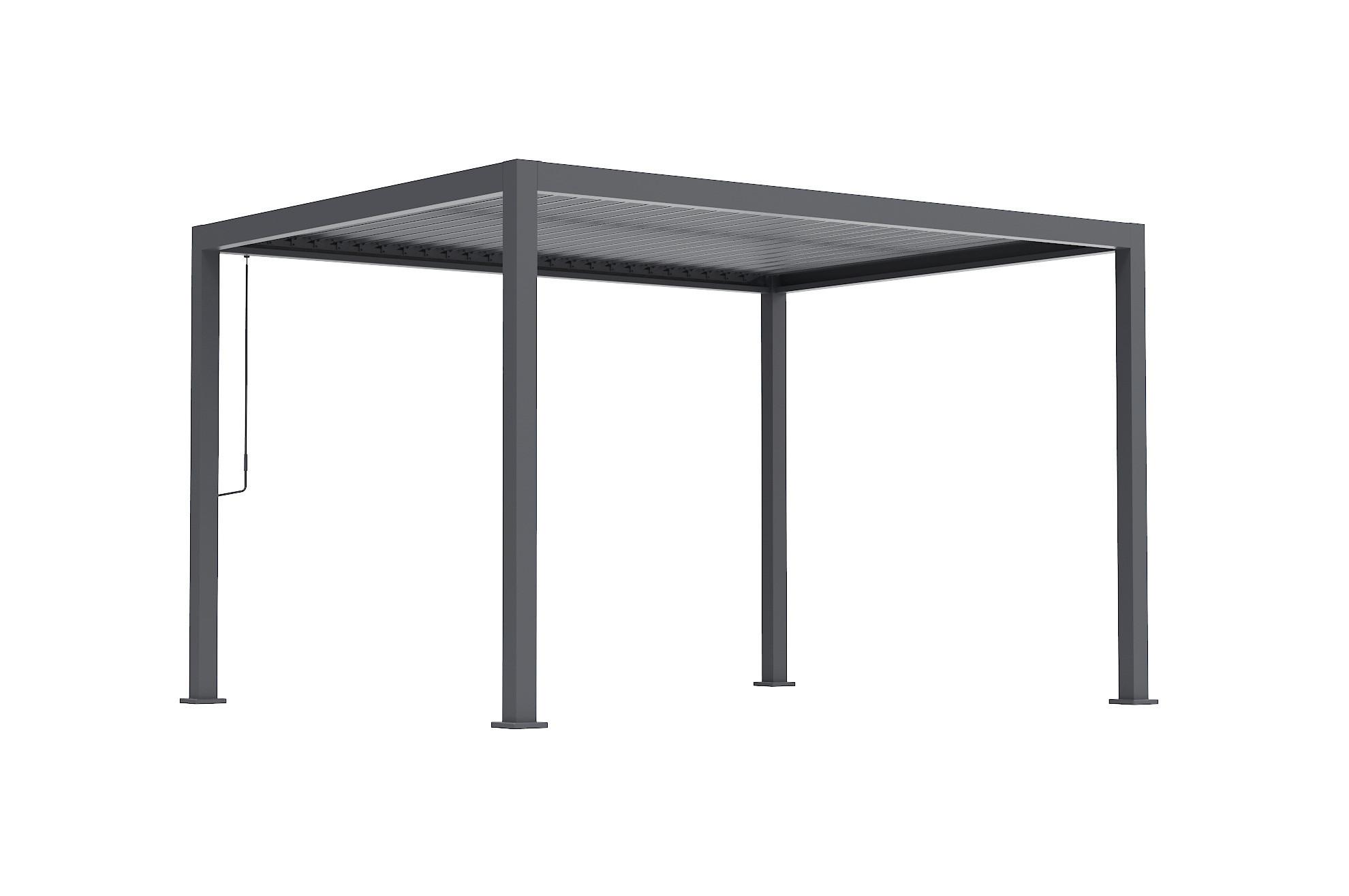 Pergola Core +110 ca. 3x4 m Aluminium,Lamellen verstellbar - Anthrazit, Basics, Metall (393/247/300cm) - Gardenson