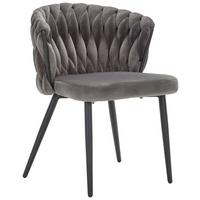 Stuhl Hardy Samt Grau B: 63 Cm - Schwarz/Grau, MODERN, Textil/Metall (63/58/78cm) - Livetastic