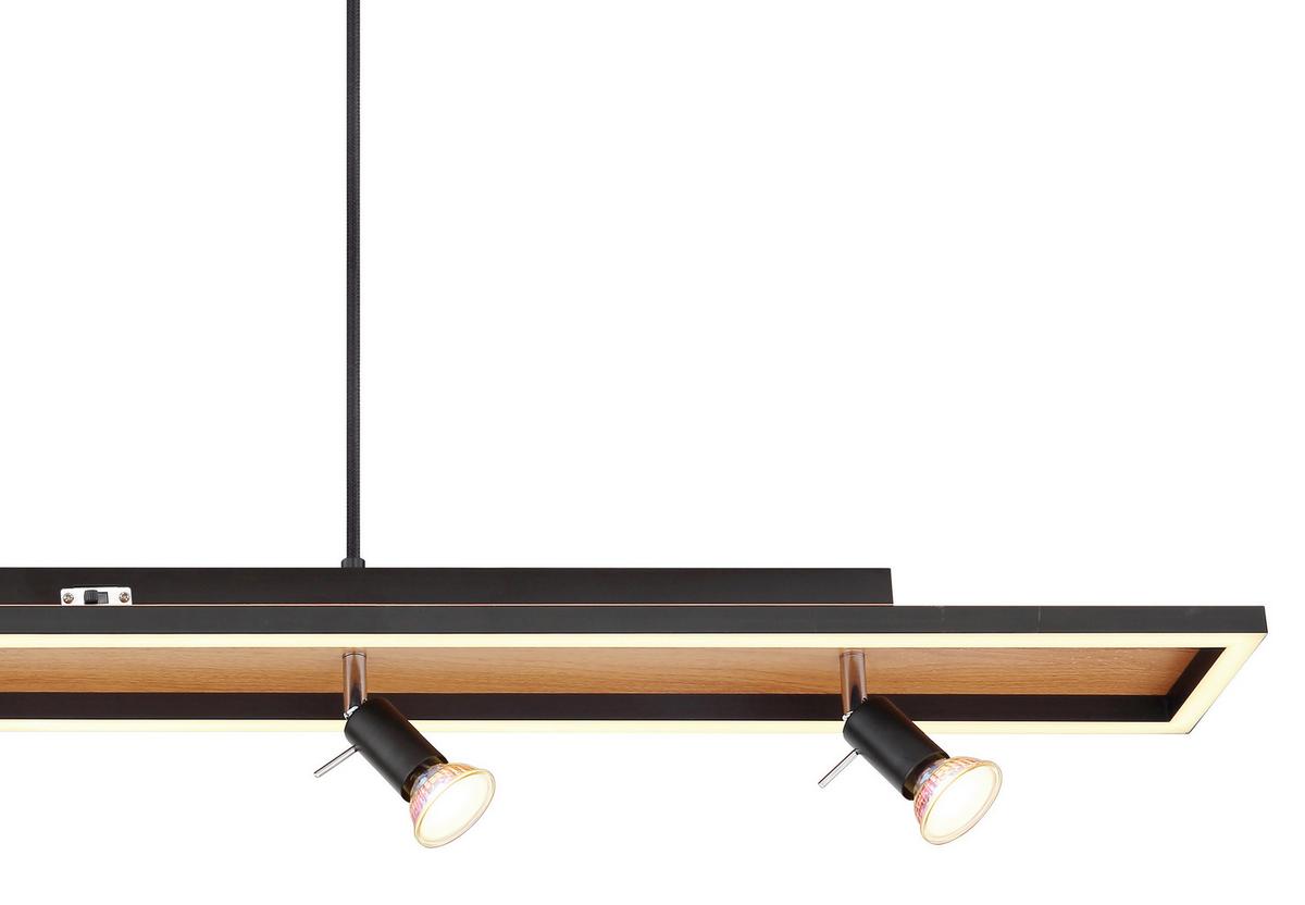 LED-Hängeleuchte H: 120 cm 5-Flammig mit Stufenschalter - Opal/Schwarz, Basics, Kunststoff/Metall (116/12/120cm) - Globo