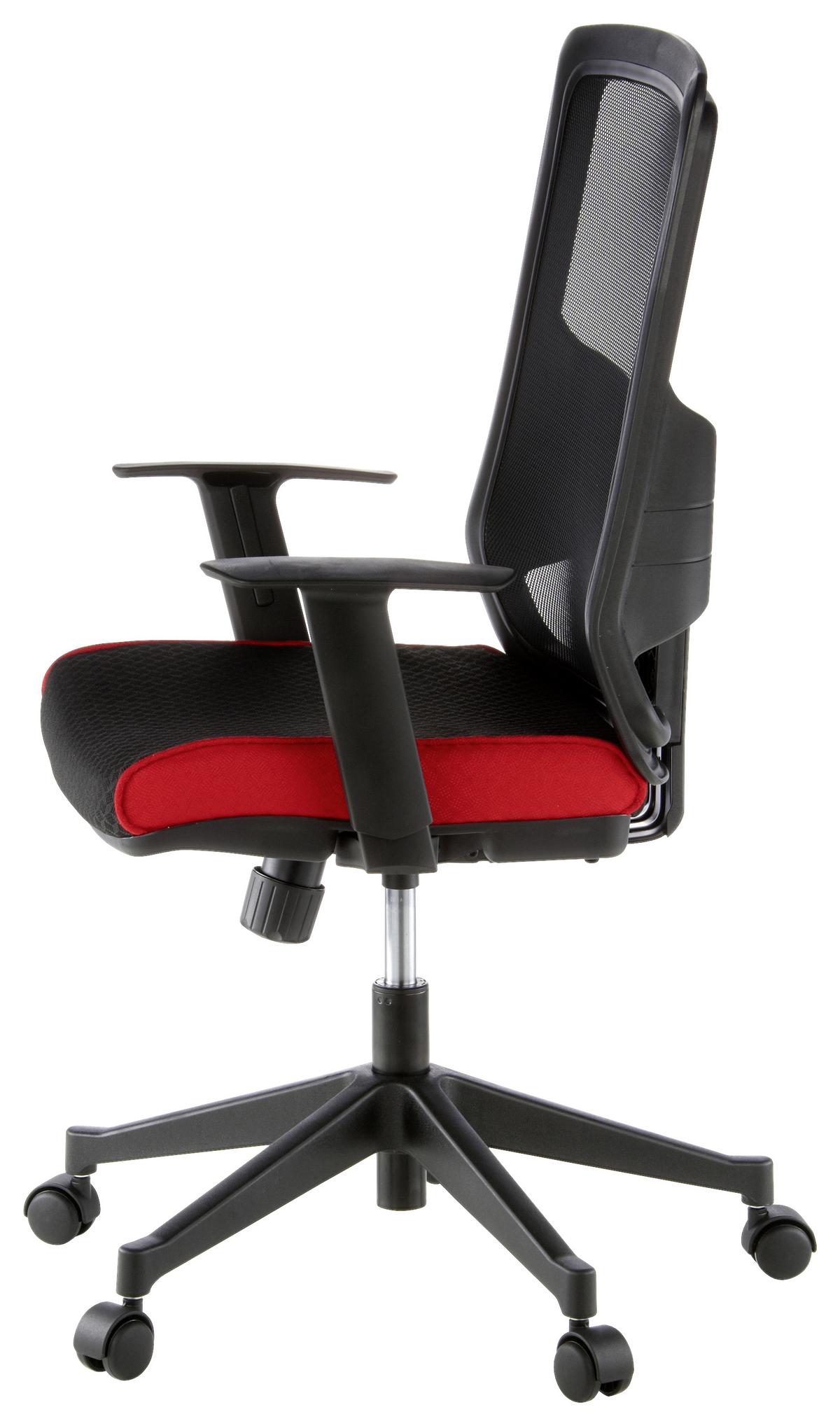 Drehstuhl Lavita Rot/Schwarz - Rot/Schwarz, MODERN, Kunststoff/Textil (57/113/44cm) - MID.YOU