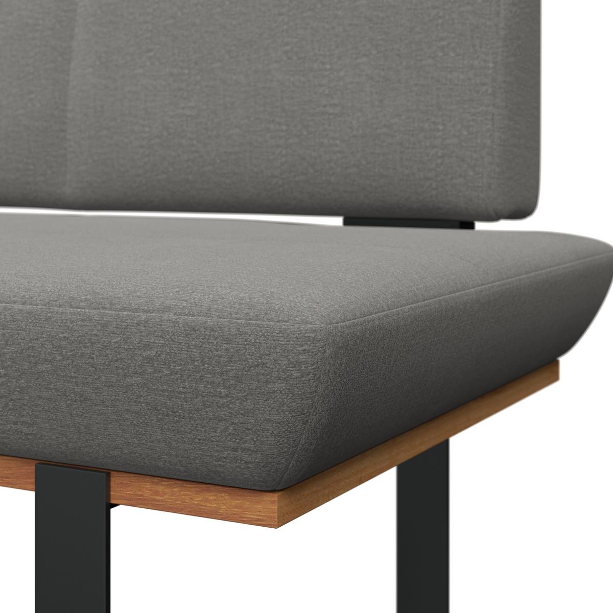 Eckbank Tristan Webstoff grau, S:175x225cm - Schwarz/Grau, MODERN, Holz/Textil (175/225cm) - James Wood