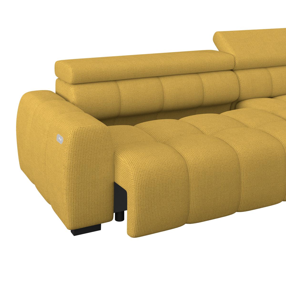 Ecksofa Fargo S Senffarben, B: 285 Cm - Senfgelb/Schwarz, Trend, Textil (285/168cm)