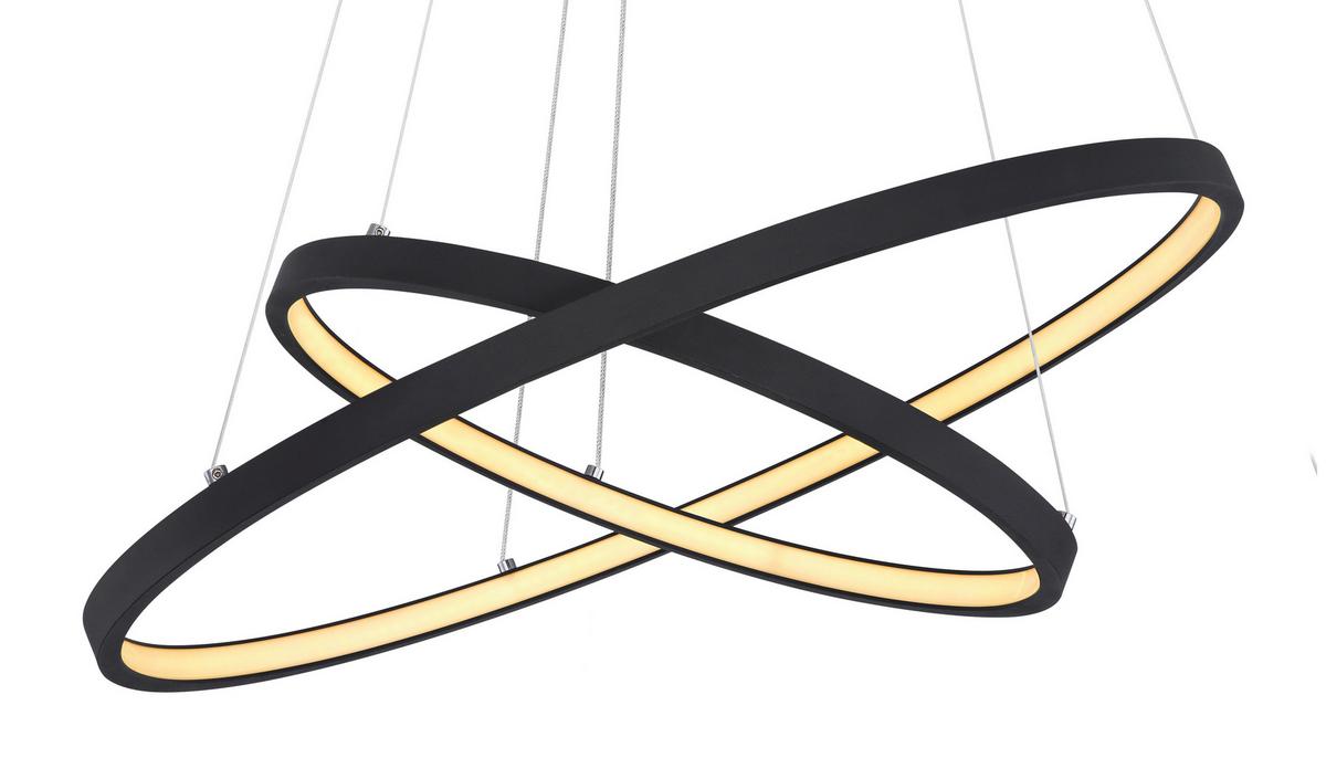 Led Függőlámpa 67192-42b Ralph - fekete/fehér, Design, műanyag/fém (51/120cm) - Globo