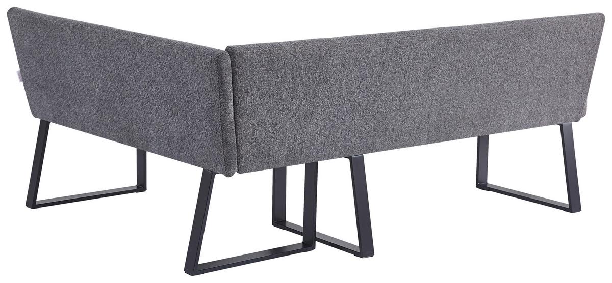Eckbank Anthrazit/Metallbeine Terri 190x150cm - Anthrazit/Schwarz, MODERN, Textil/Metall (190/150cm) - MID.YOU
