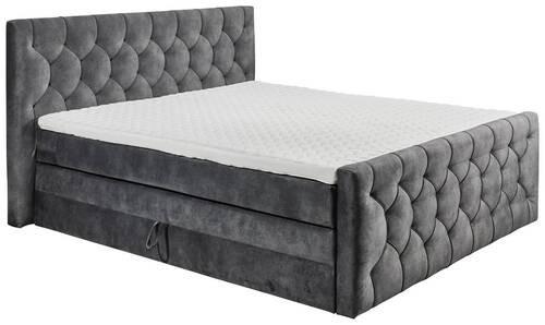Boxspringbett Mit Topper 180x200 Cm Cashfield - Anthrazit/Schwarz, MODERN, Holzwerkstoff/Textil (180/200cm) - MID.YOU