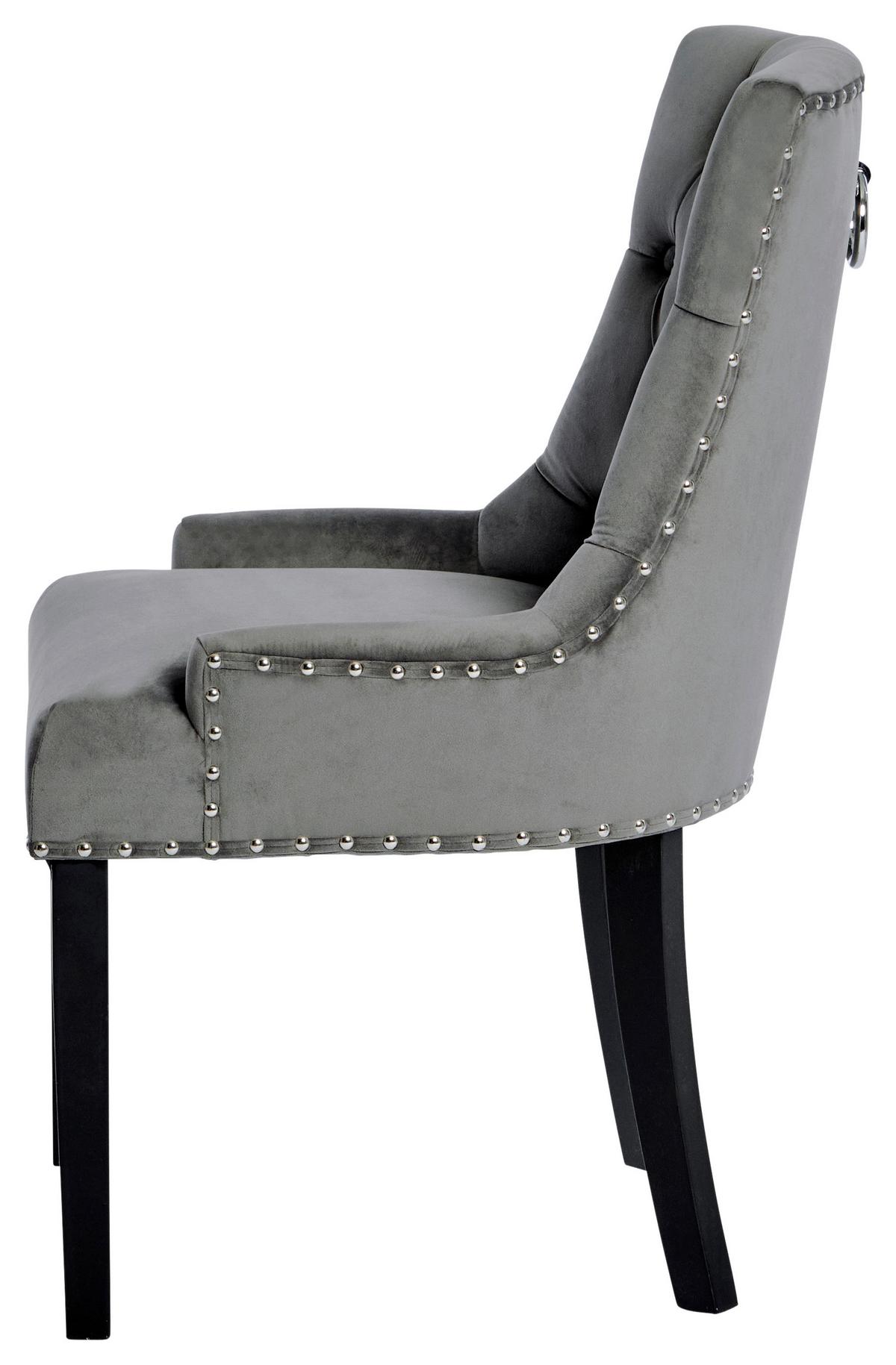 Stuhl Savik Devon Anthrazit/schwarz B: 56 Cm - Anthrazit/Schwarz, MODERN, Holz/Textil (56/62,5/91cm) - Livetastic