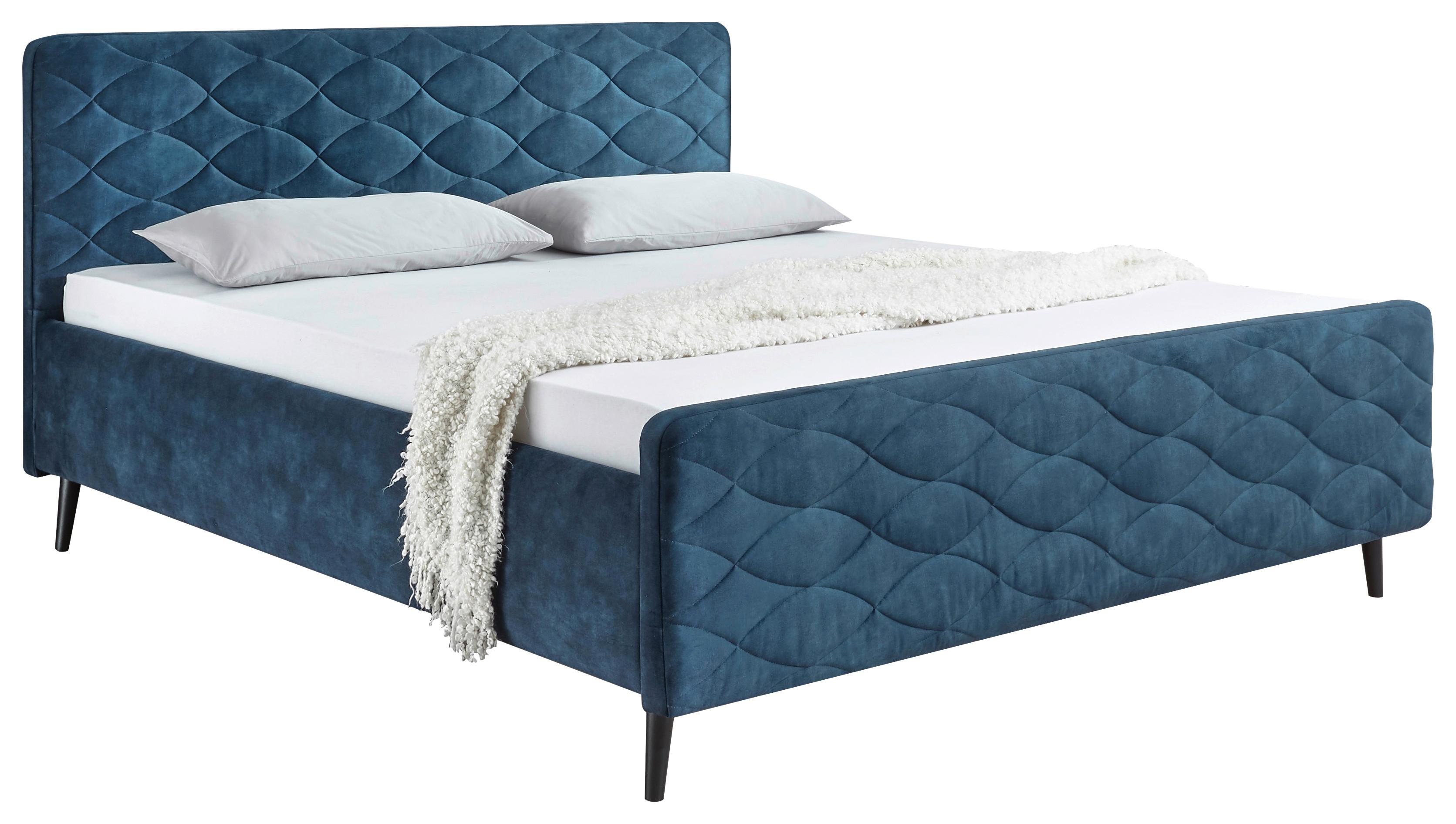 Polsterbett Mario A 180x200 Dunkelblau - Dunkelblau, Basics, Holzwerkstoff/Textil (180/200cm) - MID.YOU