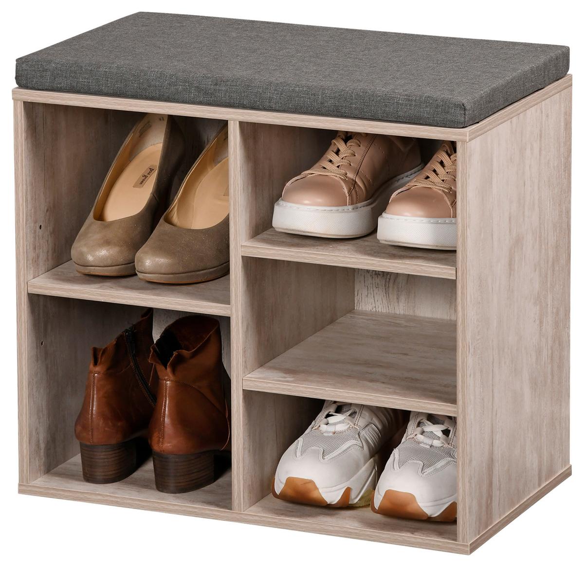 Garderobenbank Hermann B: 51,5 Cm, Grau - Grau, Basics, Holzwerkstoff (51,5/29,5/48cm) - Kesper