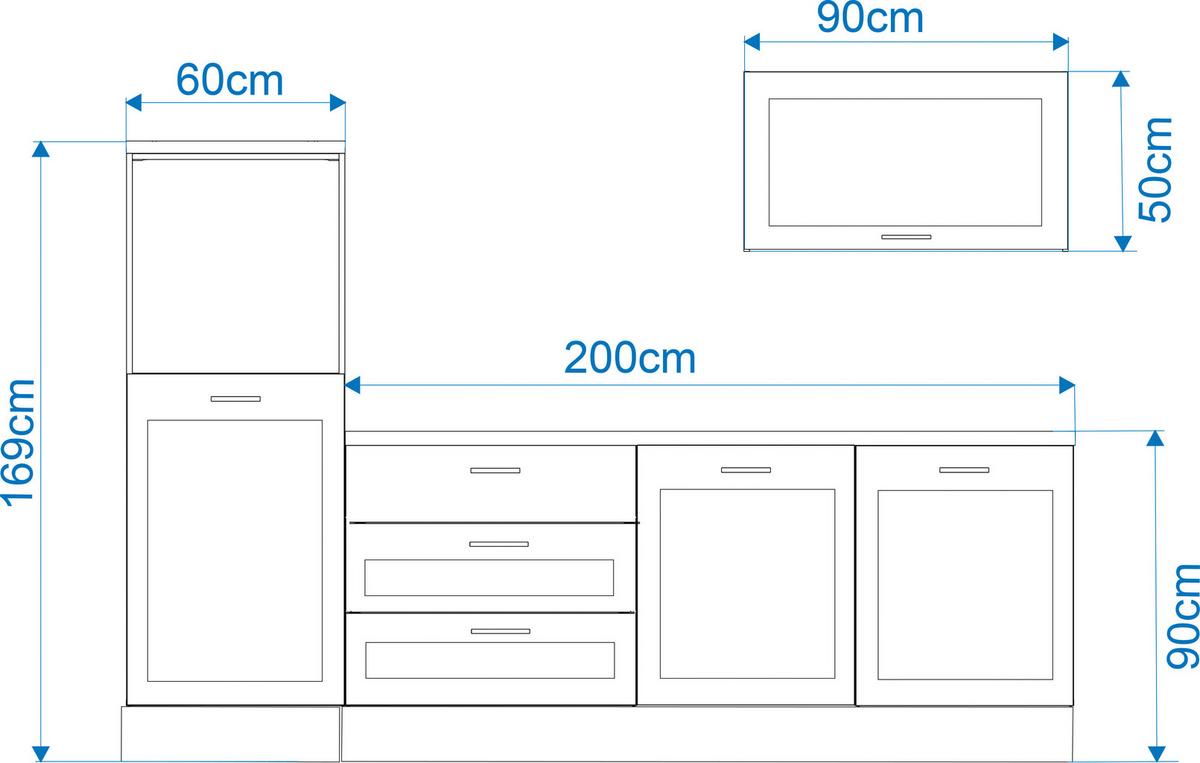 Küchenblock Marseillie Grün/eiche Dekor B: 260 Cm - Eiche Artisan/Grün, Design, Holzwerkstoff (260cm) - P & B