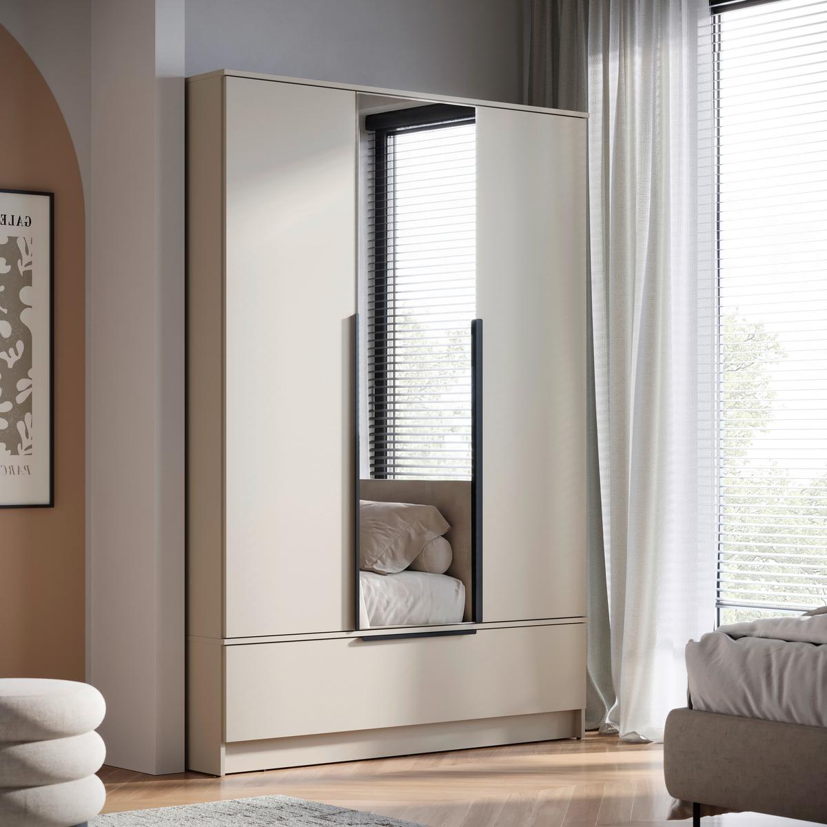 ŠATNÍ SKŘÍŇ SPIRIT - černá/kašmírová, Konvenční, kov/kompozitní dřevo (134,5/192,9/51cm) - P & B