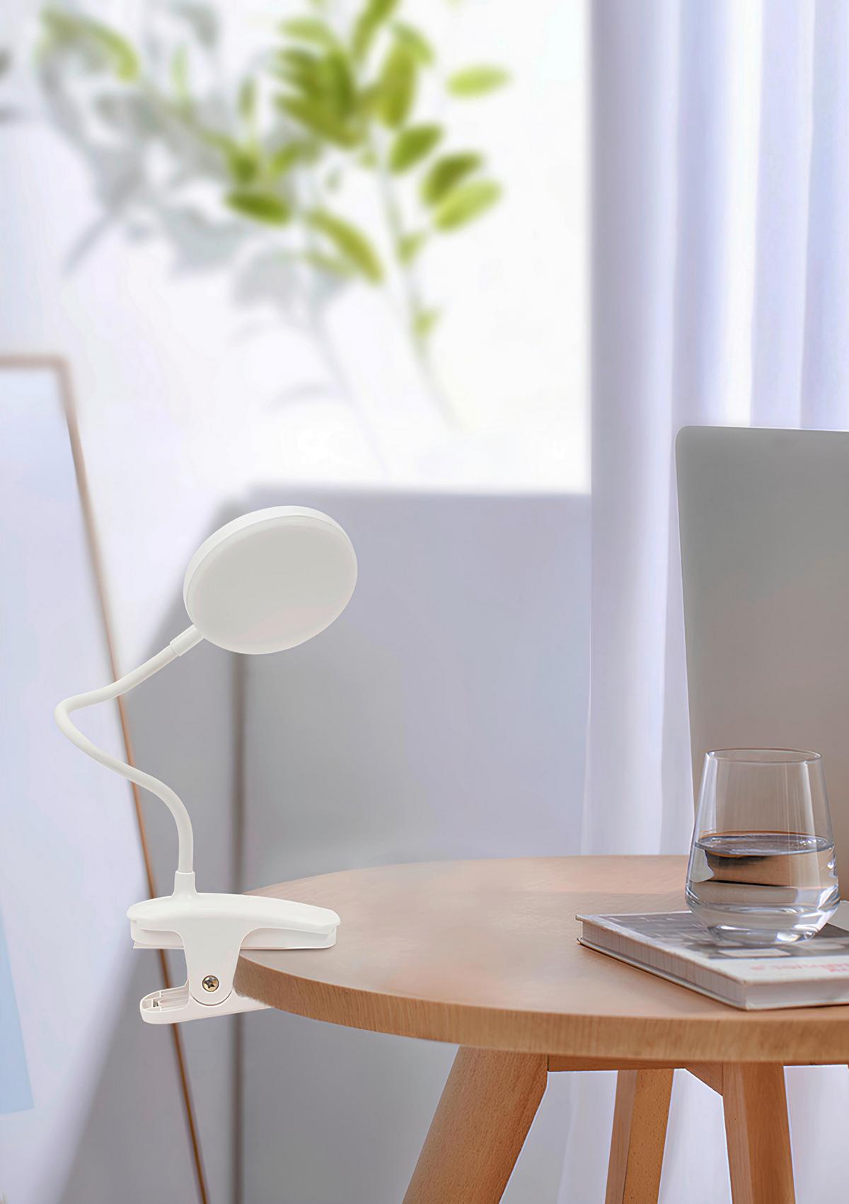 Íróasztallámpa Lida - fehér, Modern, műanyag/fém (12/10/45cm) - Luca Bessoni