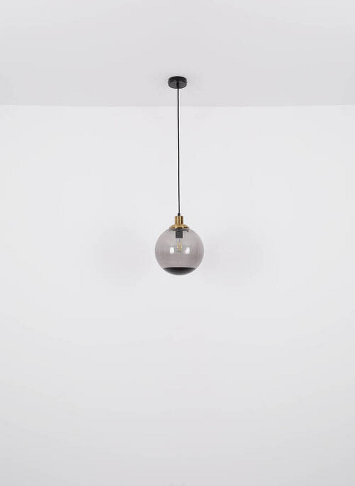 Hängeleuchte 15860-3h - Messingfarben/Schwarz, Design, Glas/Kunststoff (51/120cm) - Globo