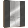 Drehtürenschrank 200cm Level, Grau/eiche Dekor - Eichefarben/Grau, MODERN, Glas/Holzwerkstoff (200/236/58cm) - MID.YOU