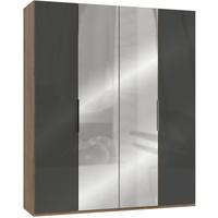 Drehtürenschrank 200cm Level, Grau/eiche Dekor - Eichefarben/Grau, MODERN, Glas/Holzwerkstoff (200/236/58cm) - MID.YOU