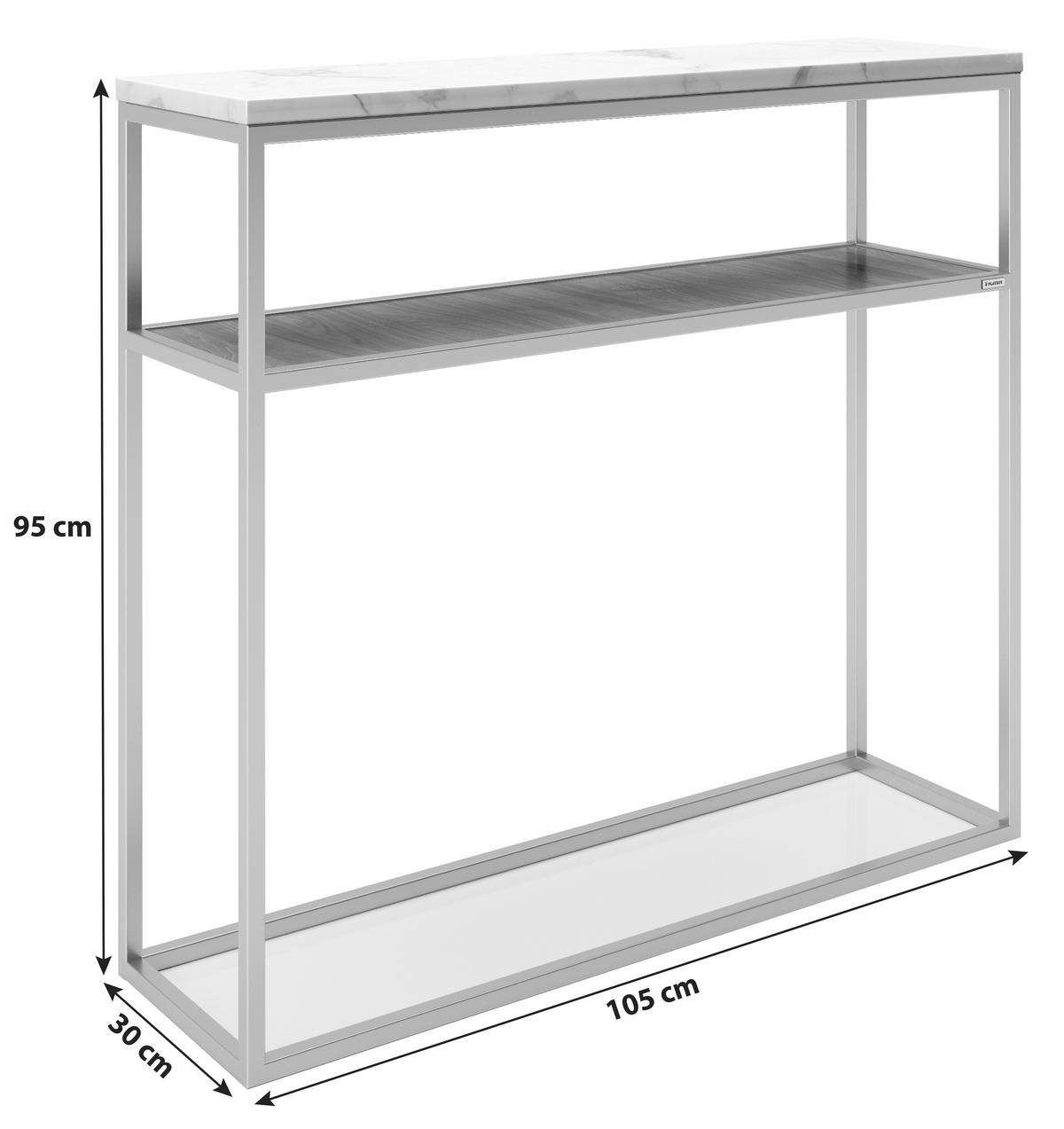 Konsolentisch Candy Nuss Dekor/Metall B: 105 cm - Goldfarben/Nussbaumfarben, KONVENTIONELL, Holzwerkstoff/Metall (105/30/95cm) - Playboy