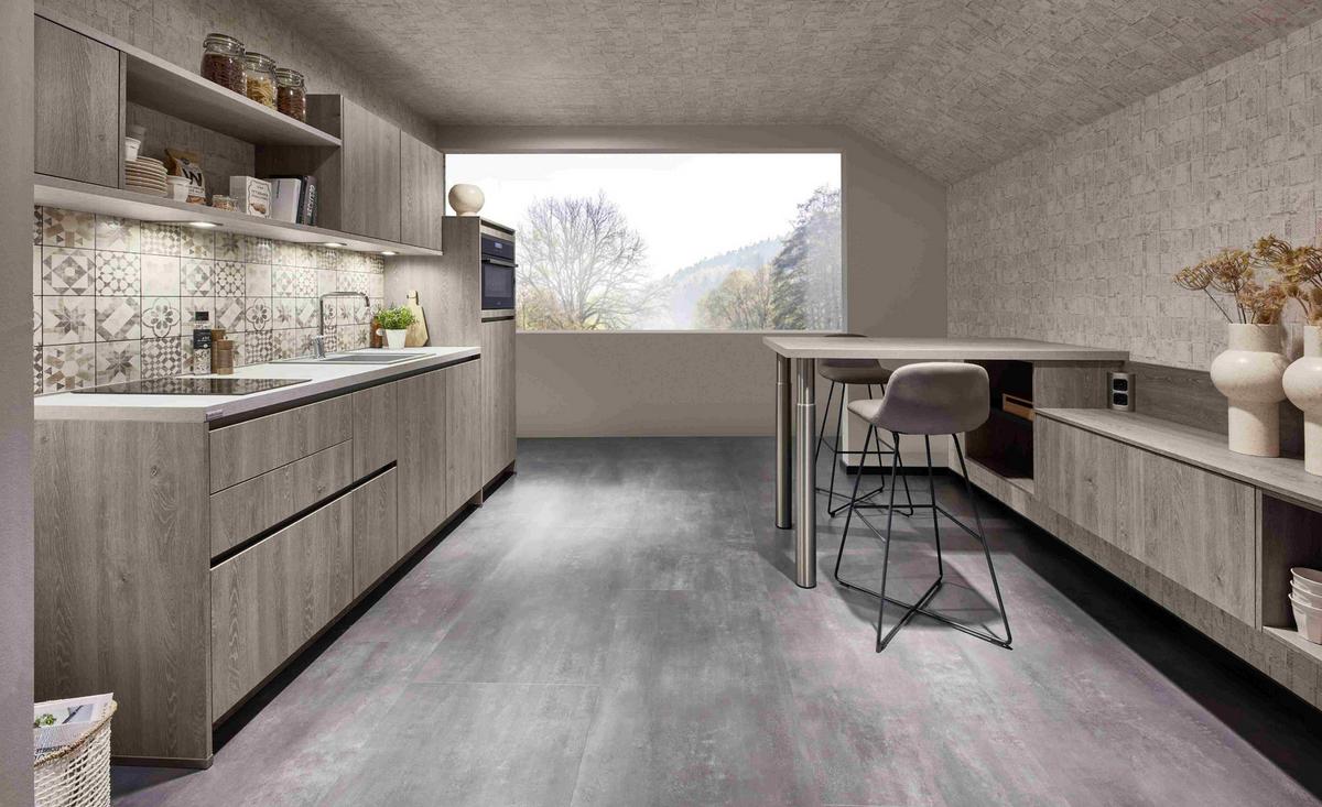 Einbauküche Eiche Bergamo Nb. Planbar In Eiche Bergamo Nb. - Eichefarben, MODERN, Holzwerkstoff - Vertico