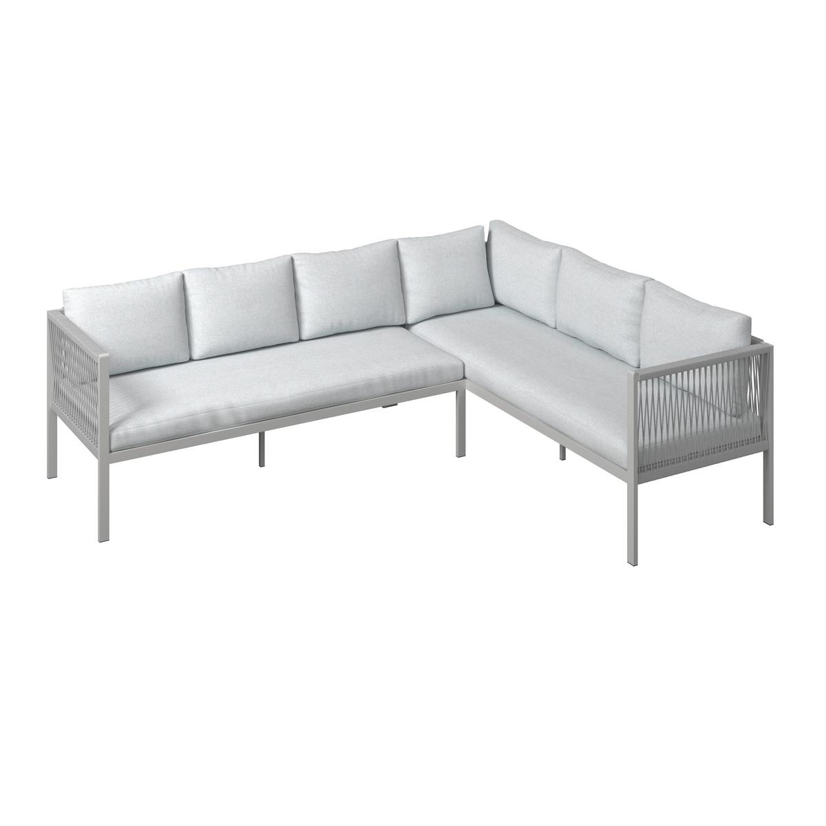 Loungegarnitur Auckland - Beige/Creme, MODERN, Glas/Textil (242/195cm) - Beldano