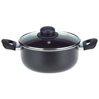 Luca Bessoni Fleischtopf 2,6 L Aluminum Induktion mit Deckel - Transparent/Schwarz, KONVENTIONELL, Glas/Metall (2,6l) - Luca Bessoni