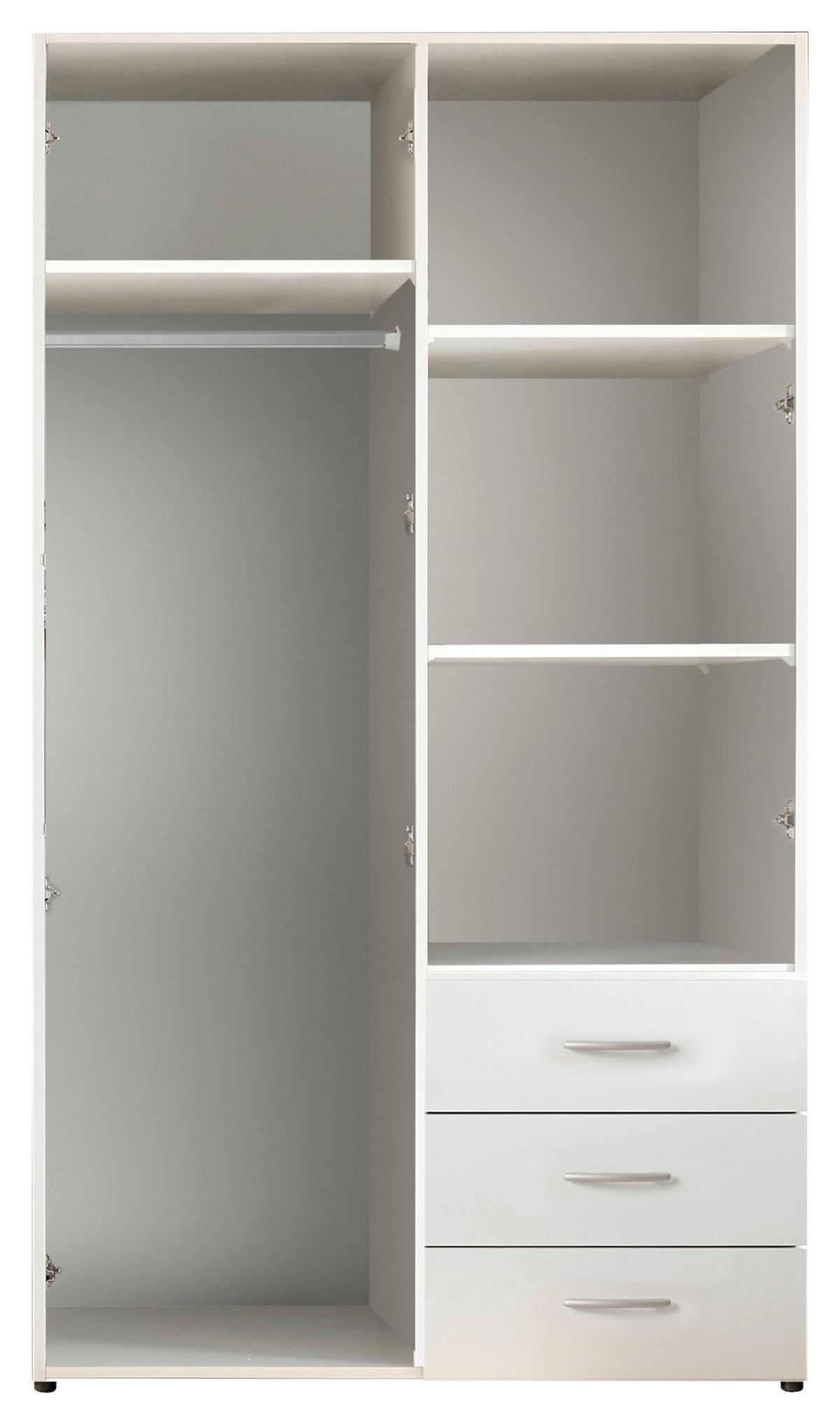 Drehtürenschrank mit Laden 101 cm Harry Weiß - Weiß, MODERN, Holzwerkstoff (101/176/51,3cm) - MID.YOU