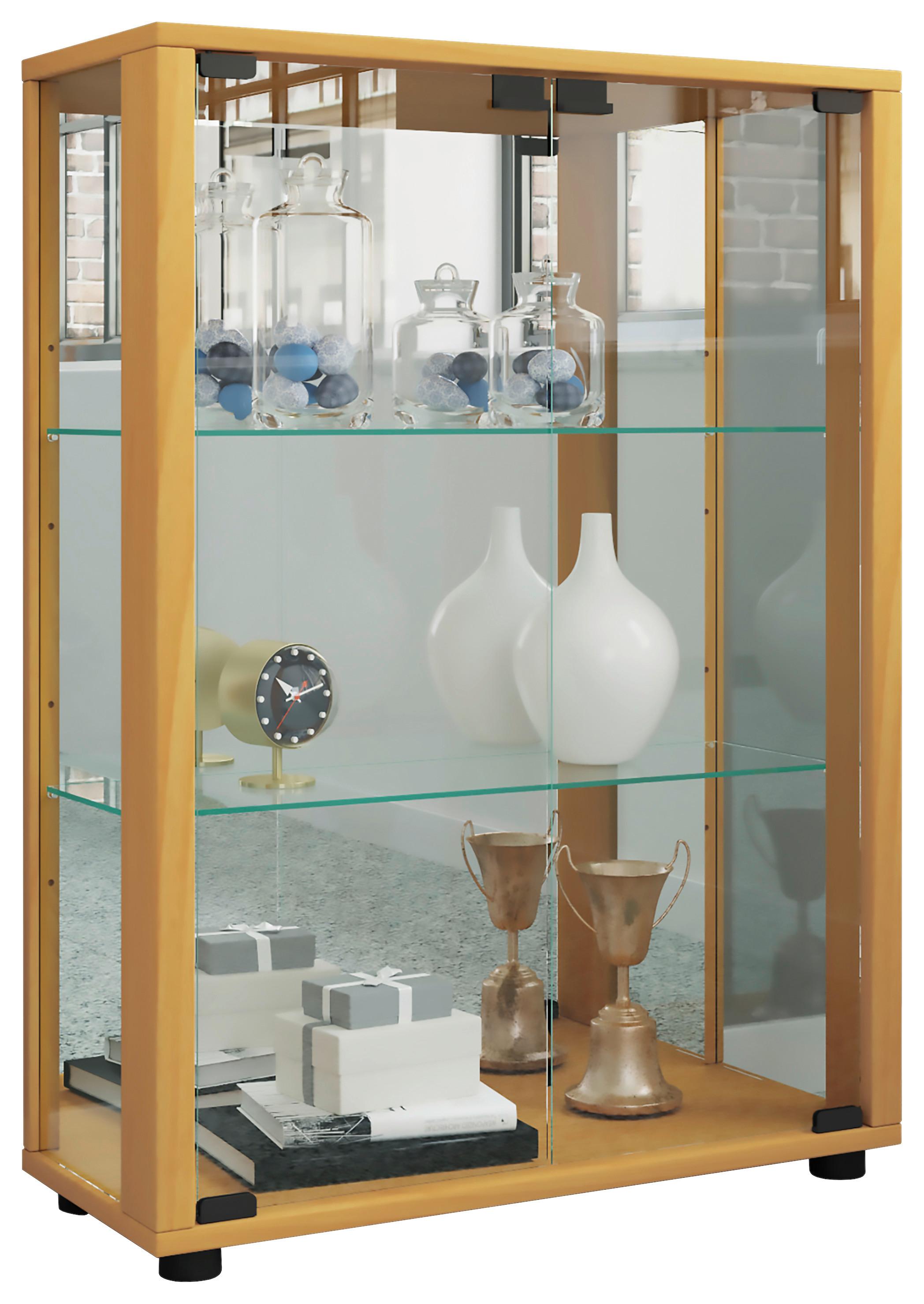 Vitrine Sintalo Buchefarben B: 60 Cm - Buchefarben, MODERN, Glas/Holzwerkstoff (60/80/25cm) - MID.YOU